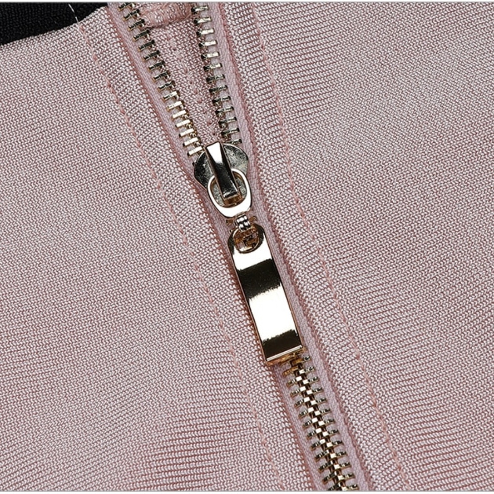 🎥 Bandage Style Lace Detail Nude Dress - Picture 12 of 17